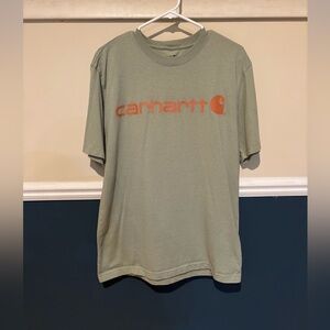 Carhartt Men's Olive Tee with Orange Logo